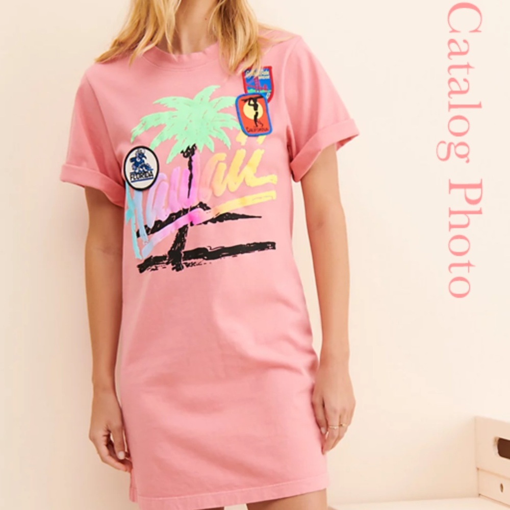 100% Cotton Hawaii Florida California T-Shirt Dress - S